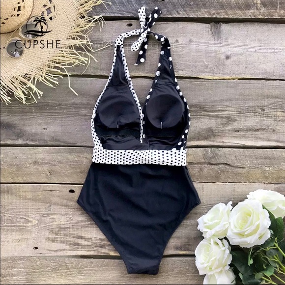 •LAST 1! CUPSHE | NWT | Polka Dot Belted 1 Piece• - Picture 2 of 8